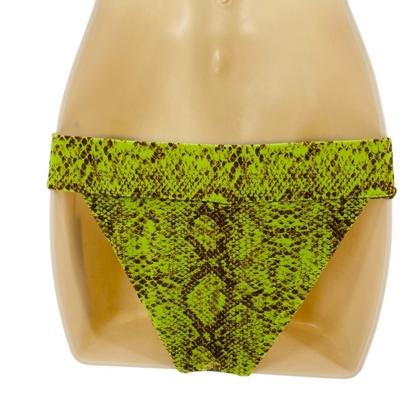 House of Harlow 1960 | NEW Anastasia Bikini Bottom in Green Python Size S - Picture 6 of 9